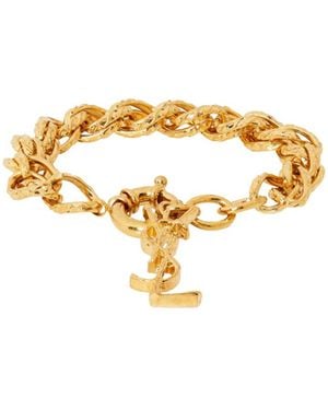 Saint Laurent Textured Chain Bracelet - Metallic