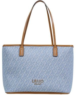 Liu Jo Jacquard Denim Tote Bag - Blue