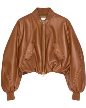 Givenchy Cropped Cocoon Bomber Jacket - Brown