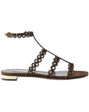 Aquazzura Cut-Out Leather Sandals - Brown