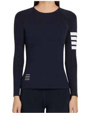 Thom Browne 4-Bar Compression Long Sleeve Top - Blue