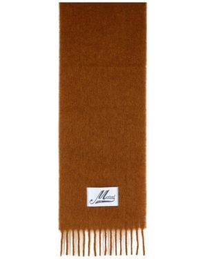 Marni Logo Patch Fringed Scarf - Brown