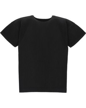 Homme Plissé Issey Miyake Homme Plissé Issey Miyake Pleated Crewneck T-Shirt - Black
