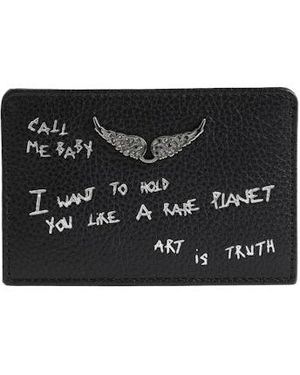 Zadig & Voltaire Zv Pass Graffiti Card Holder - Black