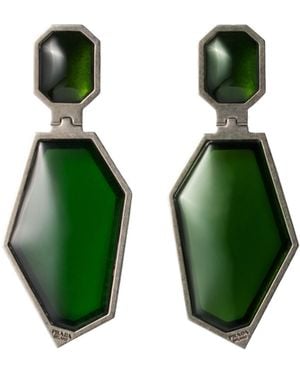 Prada Metal Earrings - Green