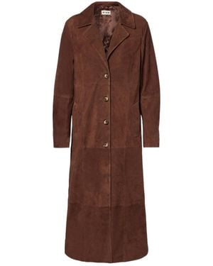 RIXO London Single-Breasted Long-Sleeve Coat - Brown