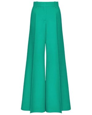 Valentino Wide-Leg Design Casual Pants - Green