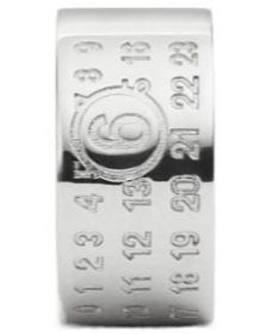 MM6 by Maison Margiela Logo Engraved Ear Cuff - Grey