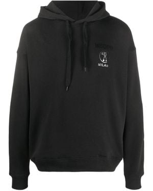 Moschino Logo-Print Hoodie - Black