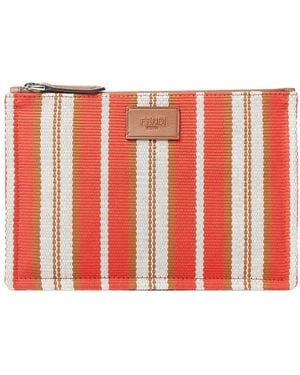 Fendi Signature Striped Flat Pouch - Red