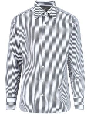 Tom Ford Striped Long-Sleeved Shirt - Blue