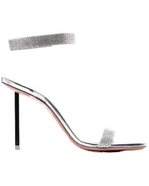 AMINA MUADDI Crystal-Embellished High-Heel Sandals - White