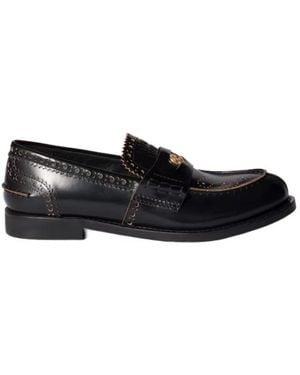 Miu Miu Leather Loafers - Black