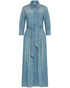 Marella Long Fluid Denim Shirt Dress - Blue