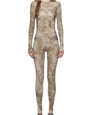 Jean Paul Gaultier Médaillon Mesh Jumpsuit - Natural