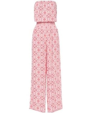 Melissa Odabash Naomi Floral Cotton Jumpsuit - Pink