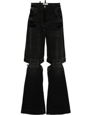 The Attico The Lunghi Cut-Out Jeans - Black