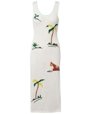 STAUD Luma Embroidered Cotton Beach Cover-Up - White