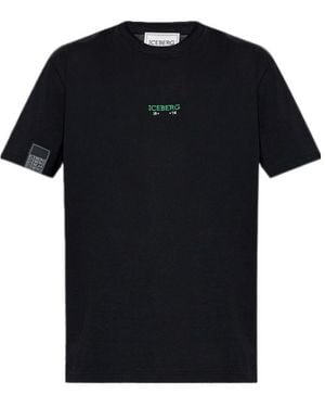 Iceberg Round-Neck Logo T-Shirt - Black