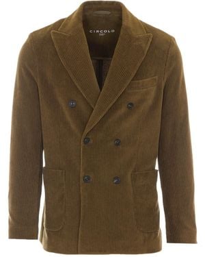 Circolo 1901 Double-Breasted Corduroy Blazer - Green