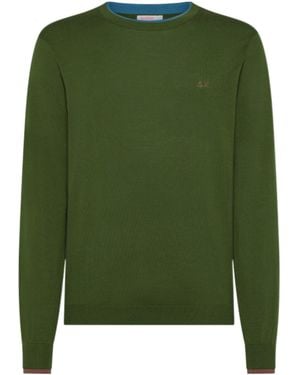 Sun 68 Crew Neck Knitted Jumper - Green