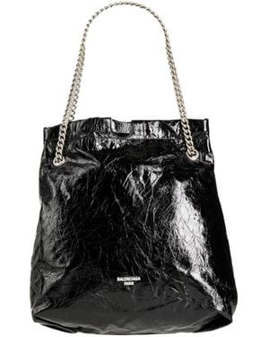 Balenciaga Large Patent Leather Tote Bag - Black