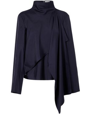Rohe Scarf-Detailed Silk-Satin Blouse - Blue
