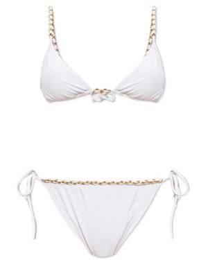 Balmain Chain-Embellished Bikini - White