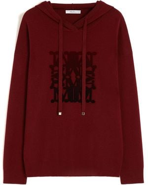Max Mara Logo-Detail Hooded Jumper - Red