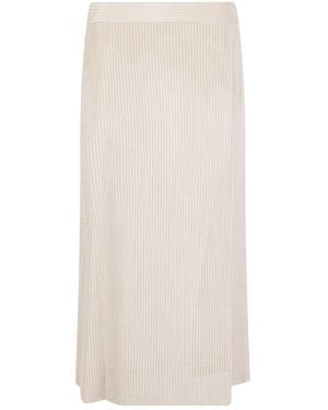 Peserico Ribbed Knit Midi Wrap Skirt - White