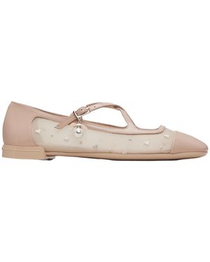 Jimmy Choo Eleri Flat Ballet Shoes - White