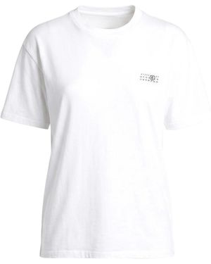 MM6 by Maison Margiela Simple Solid-Color T-Shirt - White
