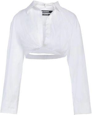 Jacquemus Solid-Colored Cropped Shirt - White