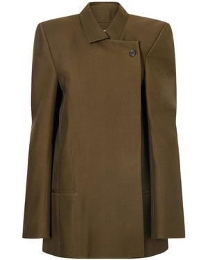 KHAITE Wool And Silk-Blend Blazer - Green