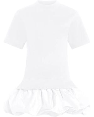 Patou Short-Sleeves Mini Dress - White