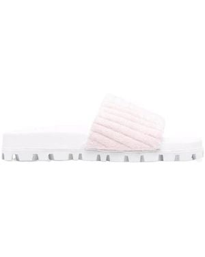 Miu Miu Logo Flip-Flops - White