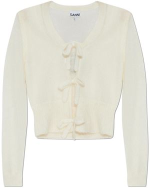 Ganni Mohair Cardigan - White
