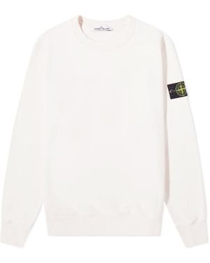 Stone Island Compass-Patch Crew-Neck Sweatshirt - White