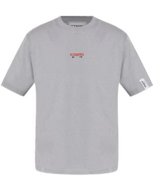 Iceberg Round-Neck Logo T-Shirt - Gray