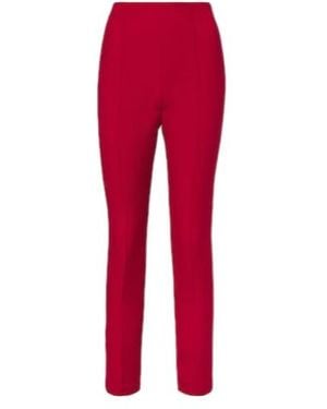 Roland Mouret Cropped Wool And Silk Slim Trousers - Red