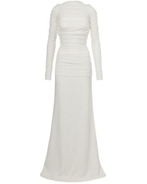 Christopher Esber Bridal Veiled Silk Tulle Gown - White