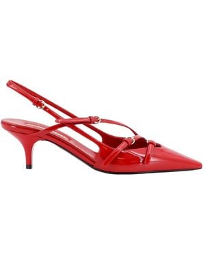 Miu Miu Logo Patent Slingback Pump - Red