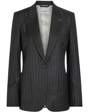 Givenchy Pinstriped Wool Blazer - Black