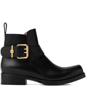 Versace Orlando Leather Boots - Black