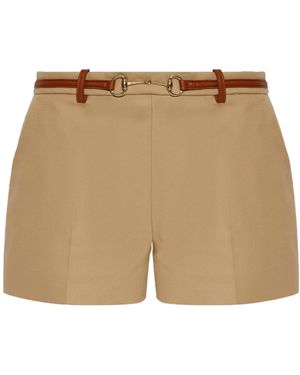 Gucci Horsebit Detailed Shorts - Natural