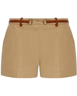 Gucci Horsebit Detailed Shorts - Natural