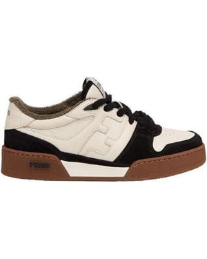 Fendi Vintage Thebel Trainers With Embossed Lettering - Brown