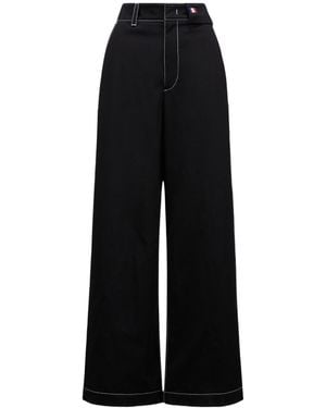 Moncler X Palm Angels Logo Patch Wide-Leg Jeans - Black