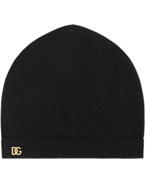 Dolce & Gabbana Logo Plaque Beanie - Black