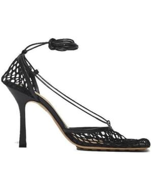 Bottega Veneta Stretch Leather-Trimmed Mesh Court Shoes - Black